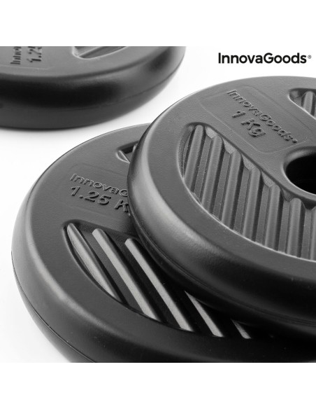Ensemble de Poids Réglables 6 en 1 avec Guide d’Exercices Sixfit InnovaGoods   Fer (Reconditionné B)
