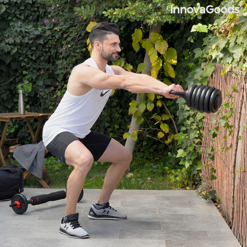Ensemble de Poids Réglables 6 en 1 avec Guide d’Exercices Sixfit InnovaGoods   Fer (Reconditionné B)