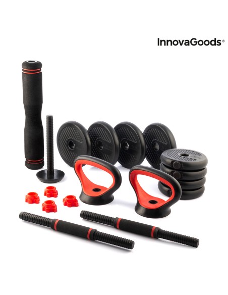 Ensemble de Poids Réglables 6 en 1 avec Guide d’Exercices Sixfit InnovaGoods   Fer (Reconditionné B)