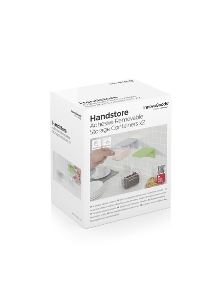 Récipients adhésifs amovibles Handstore (2 unités) – Fixation sans perçage