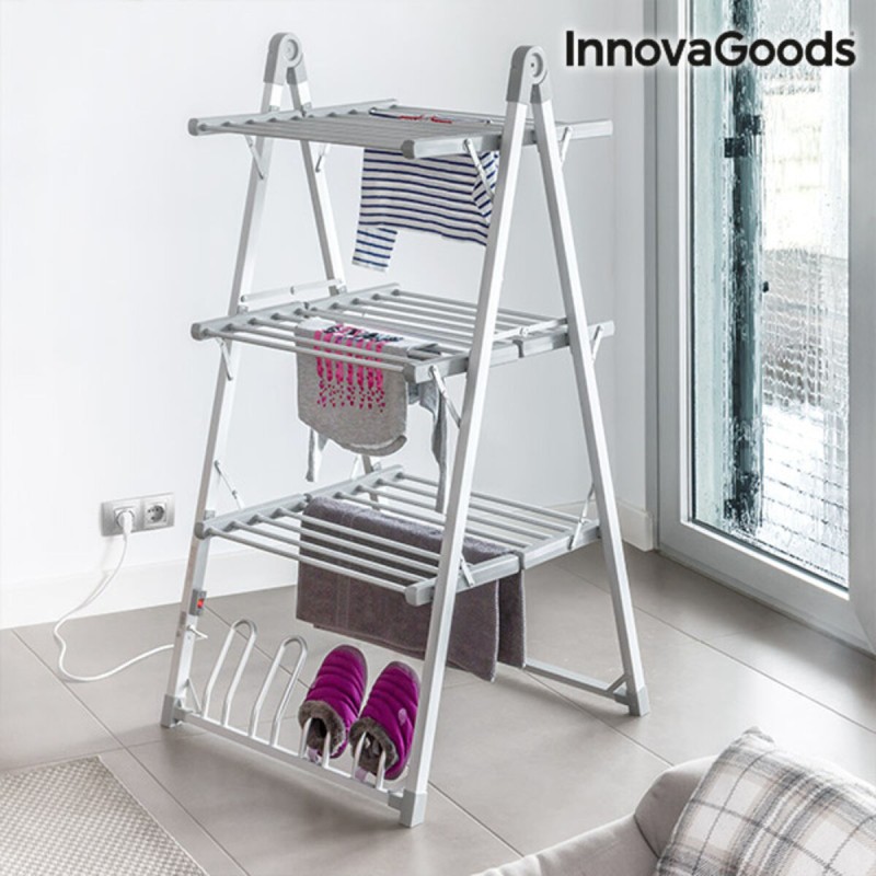 Étendoir à Linge Électrique Pliable Verayer InnovaGoods Gris Aluminium Plastique (Reconditionné A)