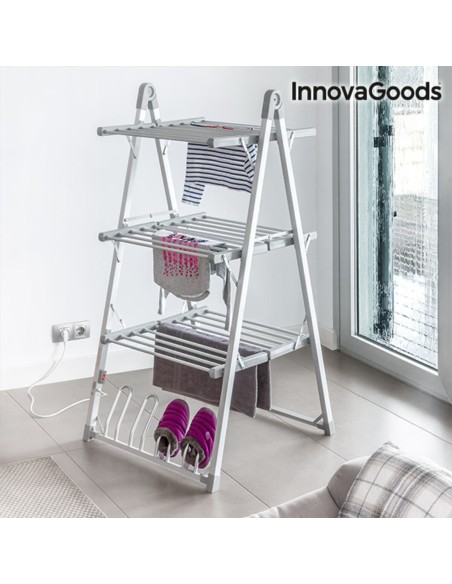 Étendoir à Linge Électrique Pliable Verayer InnovaGoods Gris Aluminium Plastique (Reconditionné A)