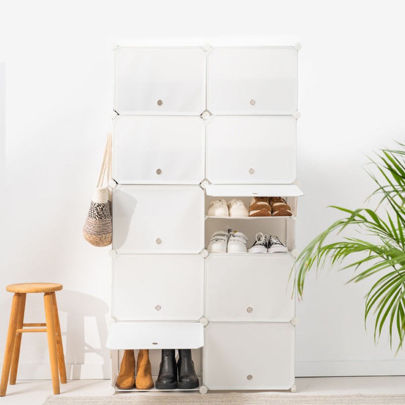 Rangement modulaire chaussures blanc – Organisation flexible