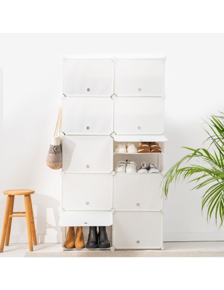 Rangement modulaire chaussures blanc – Organisation flexible