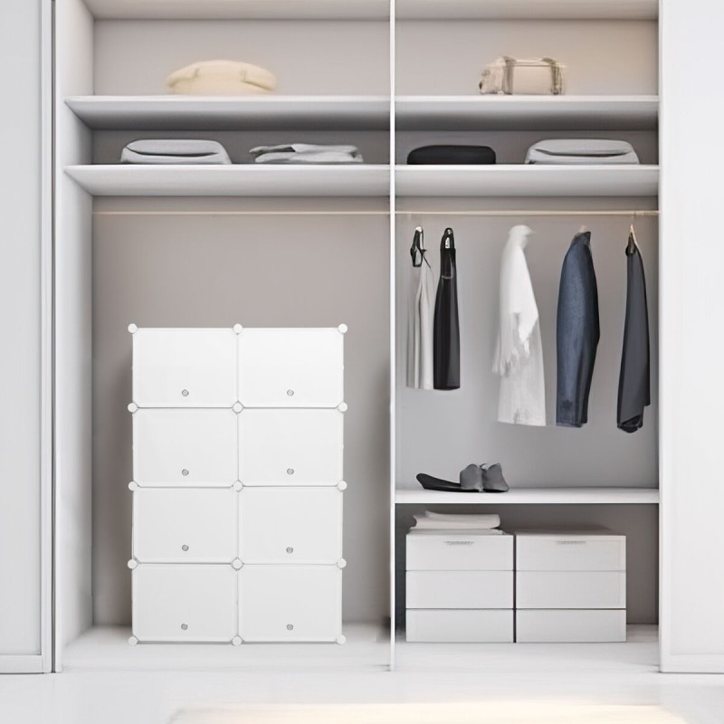 Rangement modulaire chaussures blanc – Organisation flexible