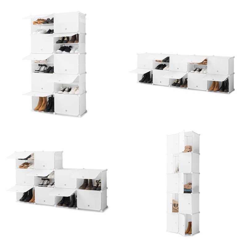 Rangement modulaire chaussures blanc – Organisation flexible