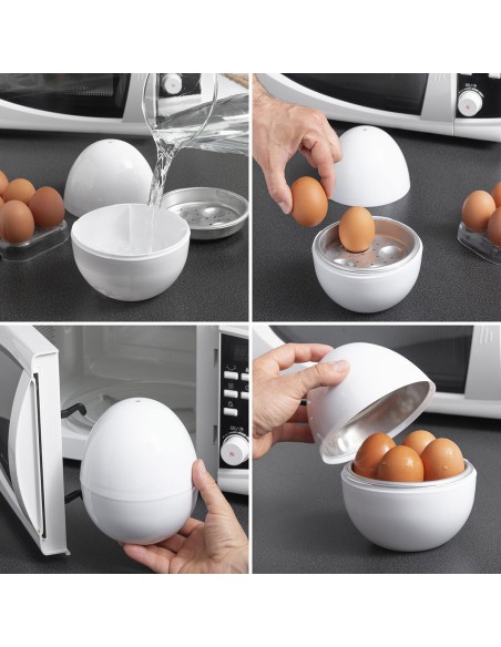 Cuiseur à Oeufs pour Micro-ondes avec Livre de Recettes Boilegg InnovaGoods