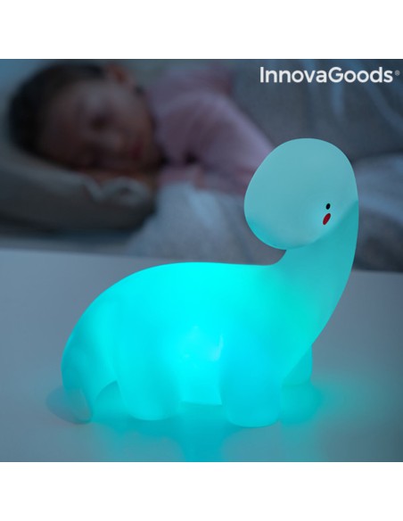 Lampe LED multicolore Dinosaure Lightosaurus InnovaGoods IG815318 Blanc Autocollants (Reconditionné A)