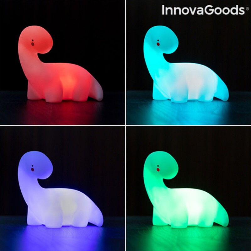 Lampe LED multicolore Dinosaure Lightosaurus InnovaGoods IG815318 Blanc Autocollants (Reconditionné A)