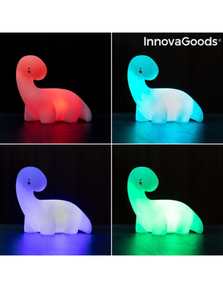 Lampe LED multicolore Dinosaure Lightosaurus InnovaGoods IG815318 Blanc Autocollants (Reconditionné A)