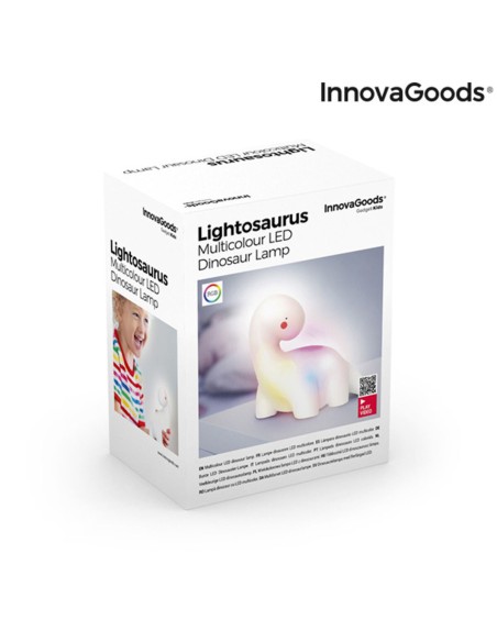 Lampe LED multicolore Dinosaure Lightosaurus InnovaGoods IG815318 Blanc Autocollants (Reconditionné A)