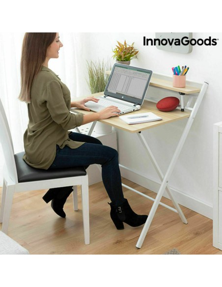 Bureau Pliable avec Étagère InnovaGoods Tablezy Bois (Reconditionné B)