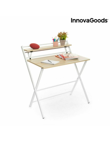 Bureau Pliable avec Étagère InnovaGoods Tablezy Bois (Reconditionné B)