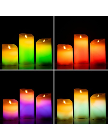 Bougies LED Multicolores Effet Flamme avec Télécommande Lendles InnovaGoods Blanc 3 Unités (Reconditionné A)