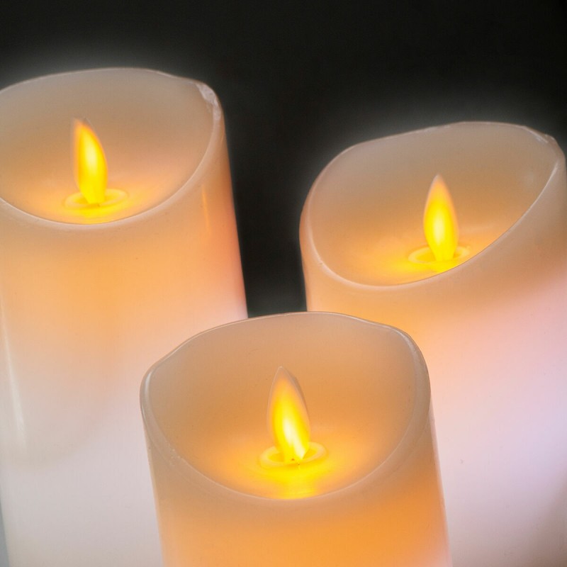 Bougies LED Multicolores Effet Flamme avec Télécommande Lendles InnovaGoods Blanc 3 Unités (Reconditionné A)