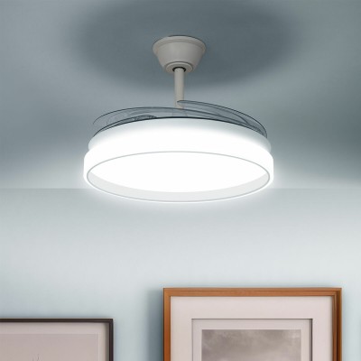 Ventilateur de Plafond avec Lumière LED et 4 Pales Rétractables Keteez InnovaGoods Blanc 72 W Ø49-104 cm 2