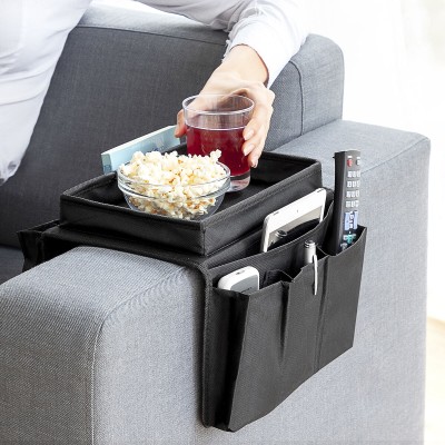 Plateau canapé avec télécommande – Support stable et rangement