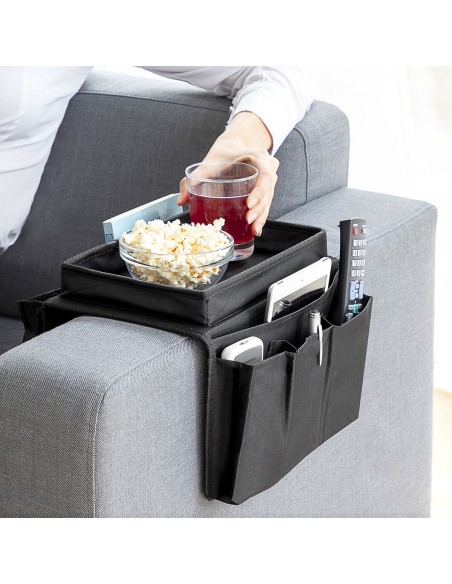 Plateau canapé avec télécommande – Support stable et rangement