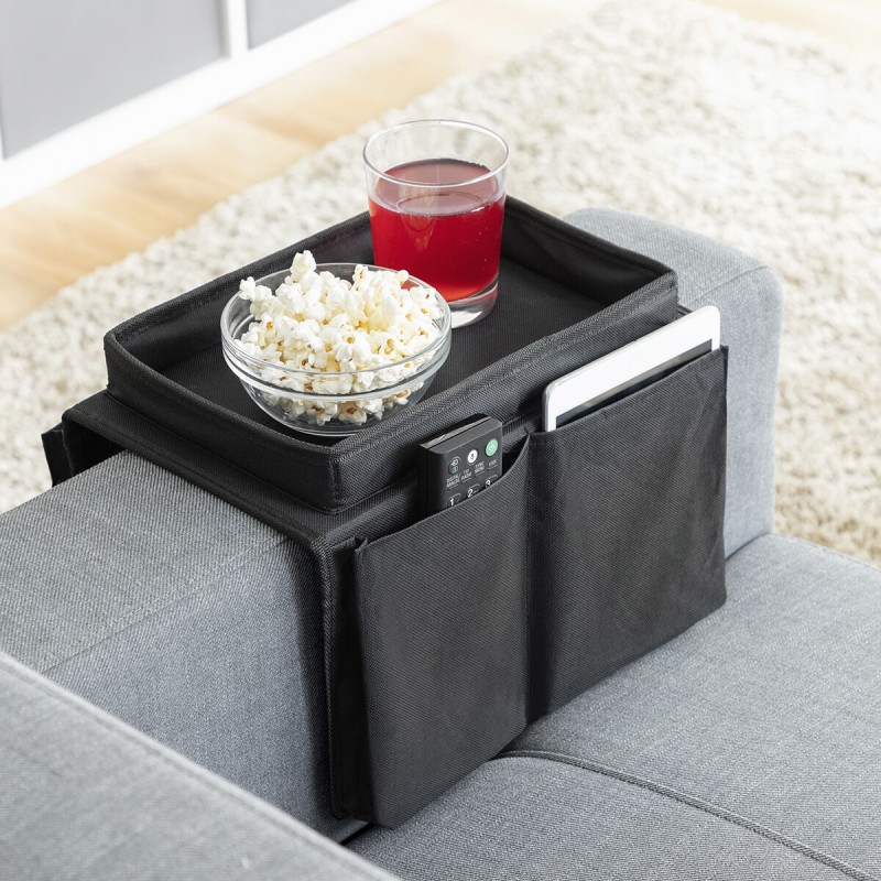 Plateau canapé avec télécommande – Support stable et rangement