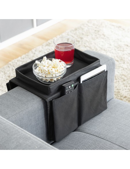 Plateau canapé avec télécommande – Support stable et rangement