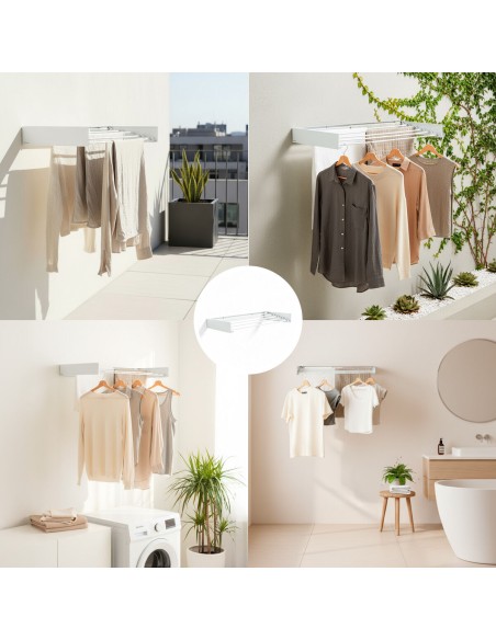 Étendoir mural Dryva 80 – Compact et résistant