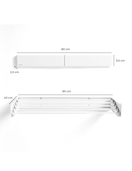 Étendoir mural Dryva 80 – Compact et résistant