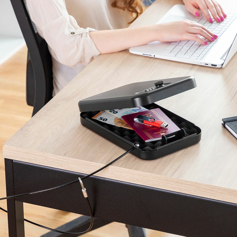 Coffre‑fort portable Prisaven avec câble – Sécurisé et compact