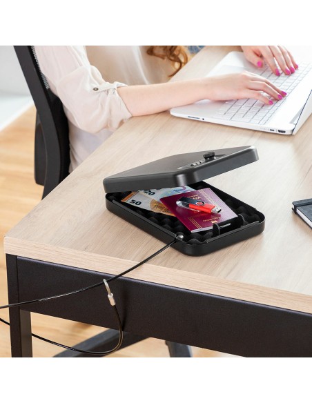 Coffre‑fort portable Prisaven avec câble – Sécurisé et compact