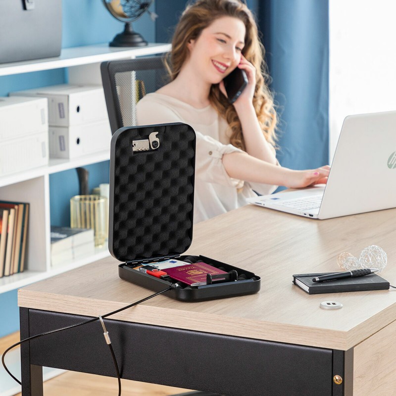 Coffre‑fort portable Prisaven avec câble – Sécurisé et compact