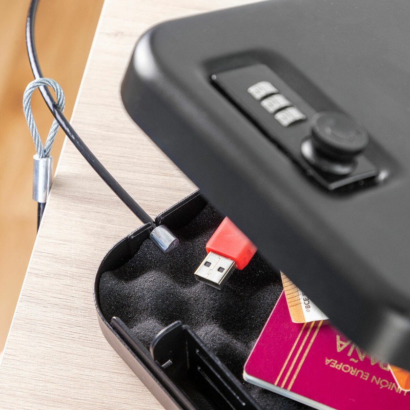 Coffre‑fort portable Prisaven avec câble – Sécurisé et compact