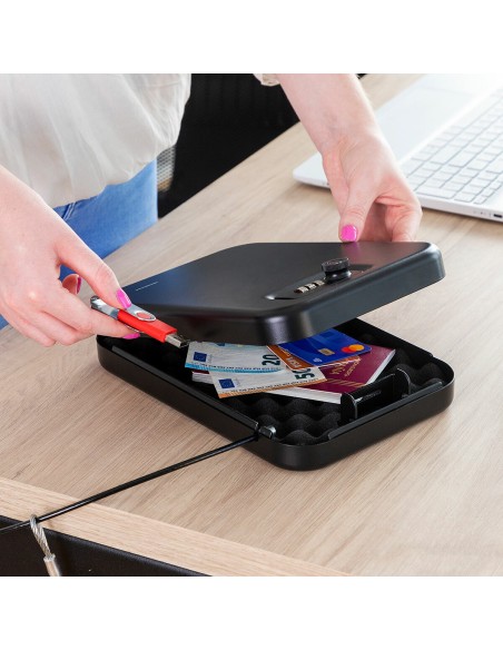 Coffre‑fort portable Prisaven avec câble – Sécurisé et compact