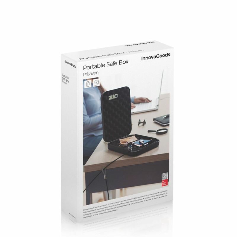 Coffre‑fort portable Prisaven avec câble – Sécurisé et compact