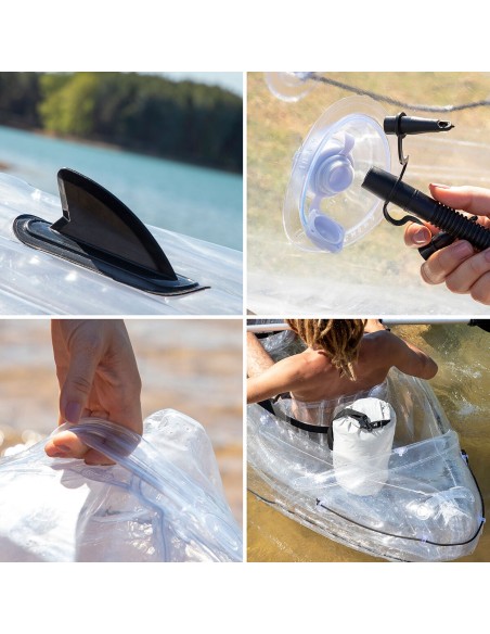Kayak Gonflable Transparent avec Accessoires Paros InnovaGoods 312 cm 2 places
