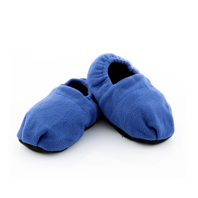 Chaussons chauffants micro‑ondes bleus – Réchauffage et détente