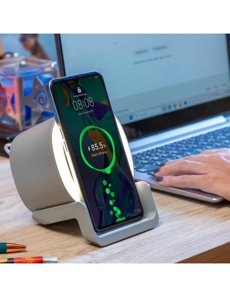 Haut‑parleur chargeur sans‑fil LED Souwis – Son et recharge Qi