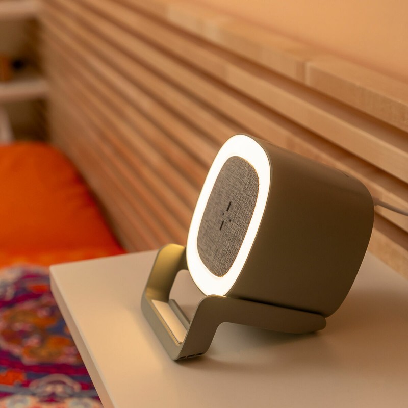 Haut‑parleur chargeur sans‑fil LED Souwis – Son et recharge Qi