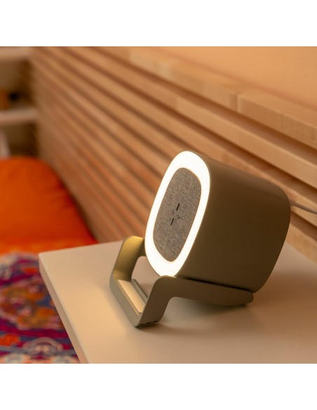 Haut‑parleur chargeur sans‑fil LED Souwis – Son et recharge Qi