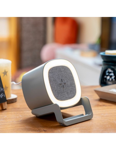 Haut‑parleur chargeur sans‑fil LED Souwis – Son et recharge Qi