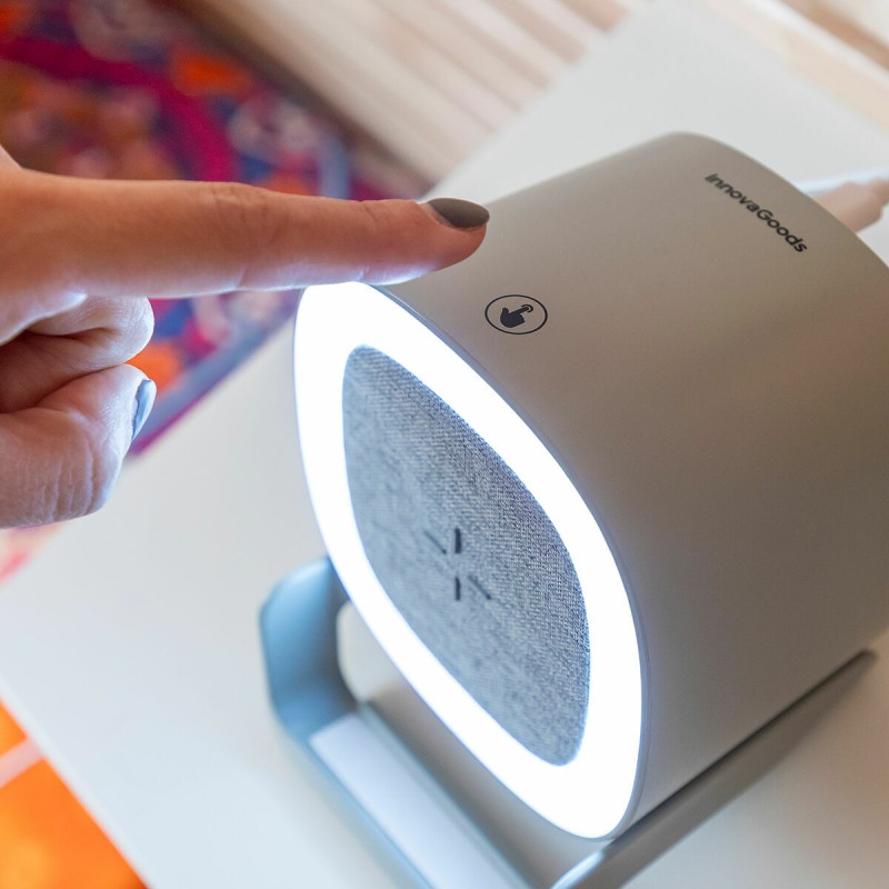 Haut‑parleur chargeur sans‑fil LED Souwis – Son et recharge Qi