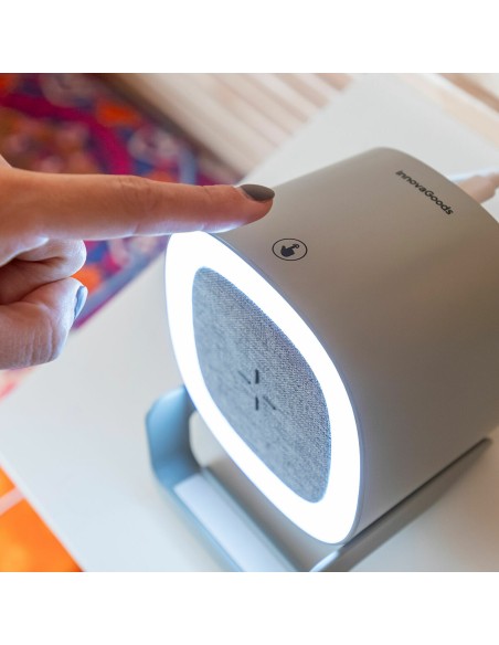 Haut‑parleur chargeur sans‑fil LED Souwis – Son et recharge Qi