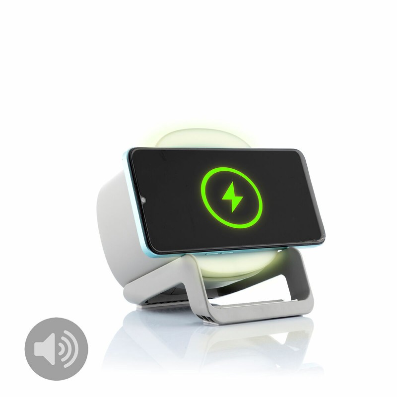 Haut‑parleur chargeur sans‑fil LED Souwis – Son et recharge Qi