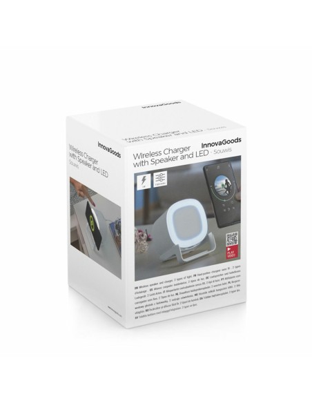 Haut‑parleur chargeur sans‑fil LED Souwis – Son et recharge Qi