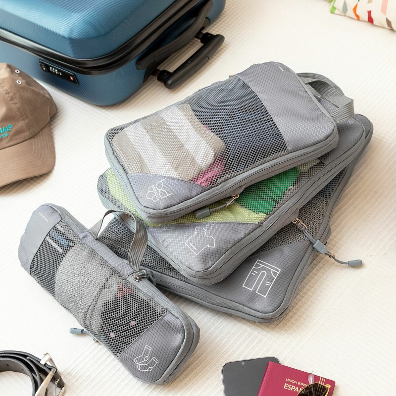 Sacs de rangement à compression Compakube (4 pièces) – Gain de place