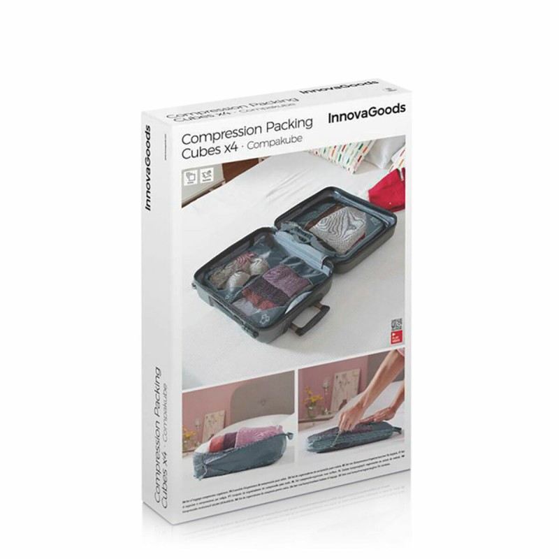 Sacs de rangement à compression Compakube (4 pièces) – Gain de place