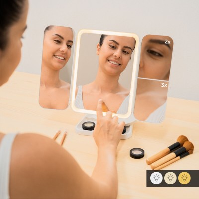 Miroir triptyque LED rechargeable – Lumineux et précis 2