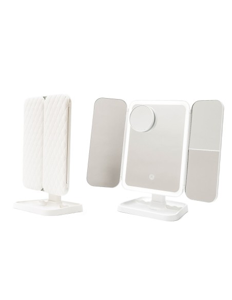 Miroir triptyque LED rechargeable – Lumineux et précis
