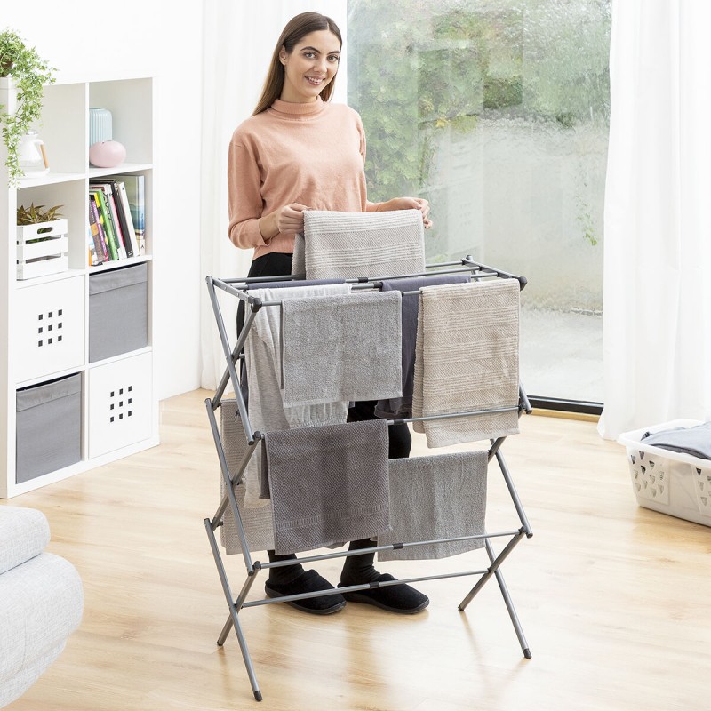 Séchoir à Linge Pliable Cloxy InnovaGoods 3 Hauteurs