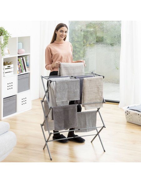 Séchoir à Linge Pliable Cloxy InnovaGoods 3 Hauteurs