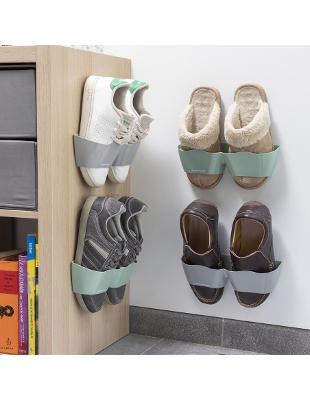 Range‑chaussures adhésif mural – Gain de place instantané