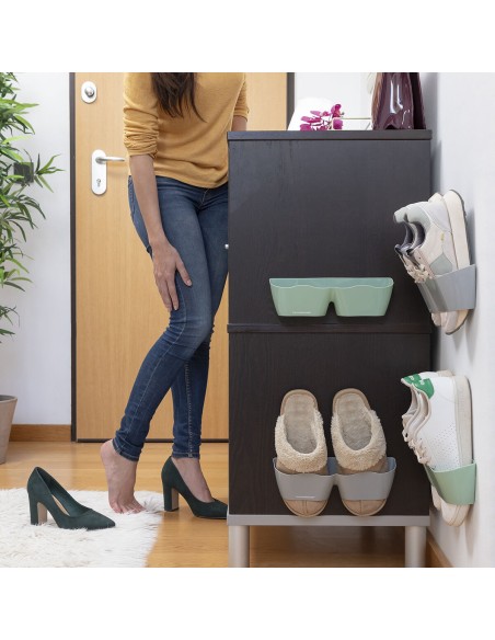 Range‑chaussures adhésif mural – Gain de place instantané